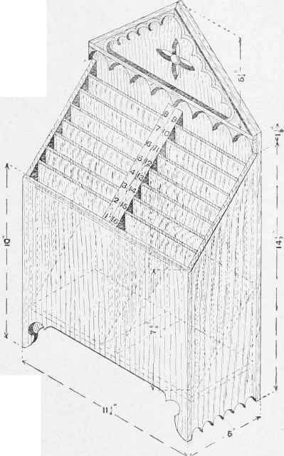 A Book Rack with Sixteen Divisions.