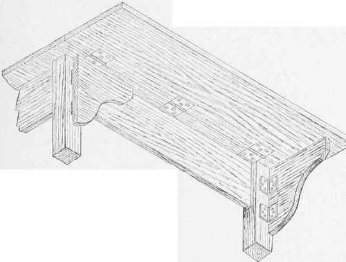 Folding Leaf and Supports for a Kitchen Table.