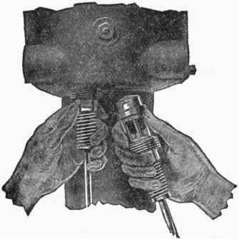 FIG. 179. Valves and Valve Cages. Showing how they may be removed.