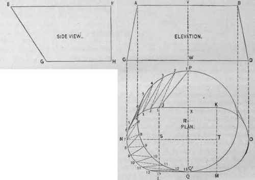 Fig. 607 Plan and Elevation of Transition Piece First Case.