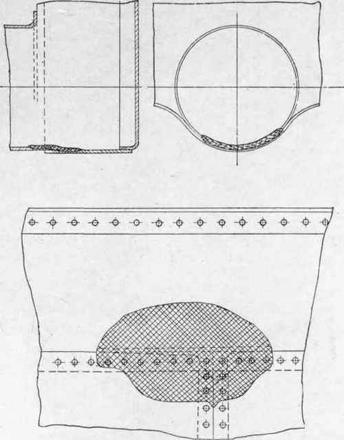 Fig. 106.   Repairs on Furnace and Combustion Chamber Plating by