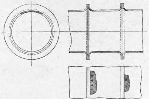 Fig. 108.   Repairs of Cracks in Furnace by Electric Welding.