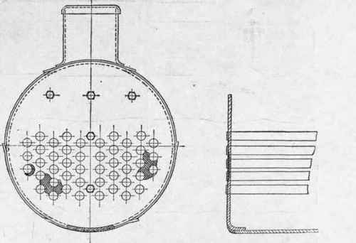 Fig. 115. Repairs to Wasted Tube Plate of a Land Boiler by Electric Welding.