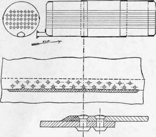 Fig. 116. Repairs to the Wasted Seam of a Land Boiler by Electric