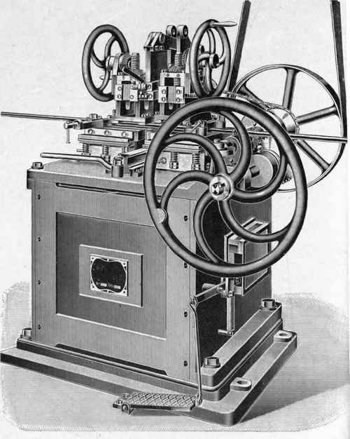 Fig. 34.   Universal Machine, with Automatic Hammer and Adjustable Anvil for