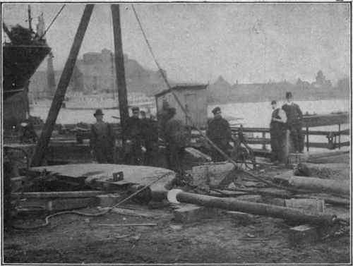 Finished weld on rudder post of steamship Corunna.