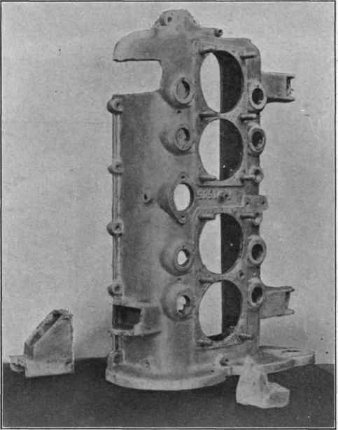 Top section of broken crank case with broken arms