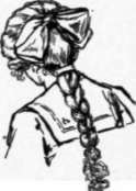 Fig. 137. Which arrangement of hair and bow do you think most appropriate for school wear ?