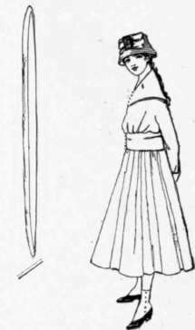 Fig. 138. One can select a hat which will make a good silhouette when one sees the whole figure before a mirror.