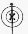 Fig. 32. The pin prevents the button from being sewed too near the cloth and allows space for buttoning the garment.