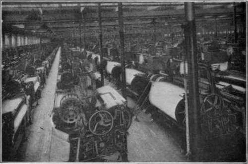 Fig. 42. A weaving room in a modern factory.