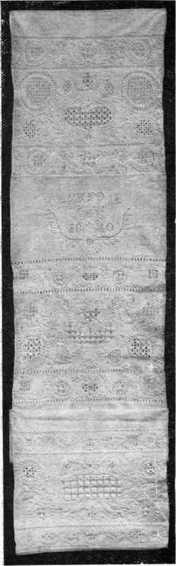 A STOLPE KLAEDE. USED IN DENMARK IN PAST YEARS AS WALL HANGINGS