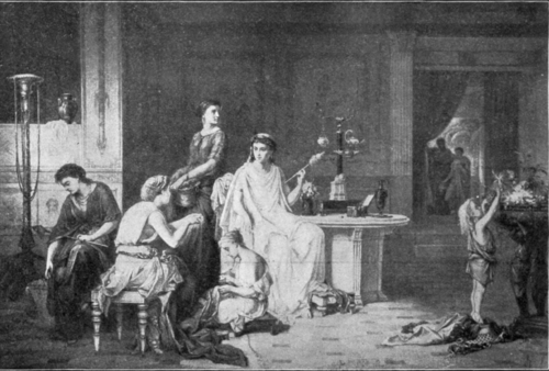 Lady of Pompeii at Work with her Maidens.