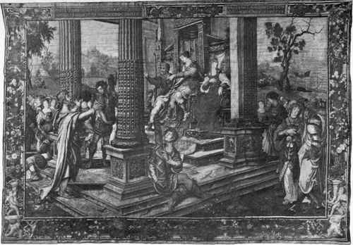 Plate no. 393. Saint Paul before Agrippa and Berenice, a Renaissance tapestry in the Royal Spanish Collection.