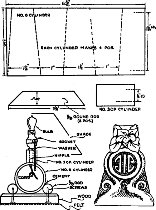 Design And Dimensions For The Inexpensive Carved Lamp