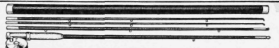 A Three Joint Fly Rod with Cork Hand Grasp and Extra Tip, and Rod Case Made of Aluminum Tubing