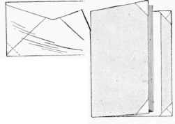 Paper Covering Kept in Place with Corners Cut from Old Envelopes and Pasted on the Paper