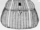 Willow Creel, or Basket, Leather Bound with a Metal Fastening, the Number Three Size being About Right