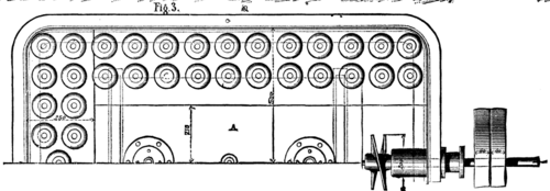 VINCENTS ICE MACHINE. FIG. 3. HALF PLAN OF FREEZER