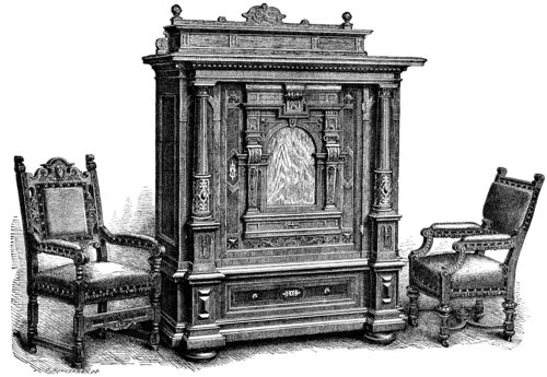 A Cupboard In Italian Walnut With Darker Paneling