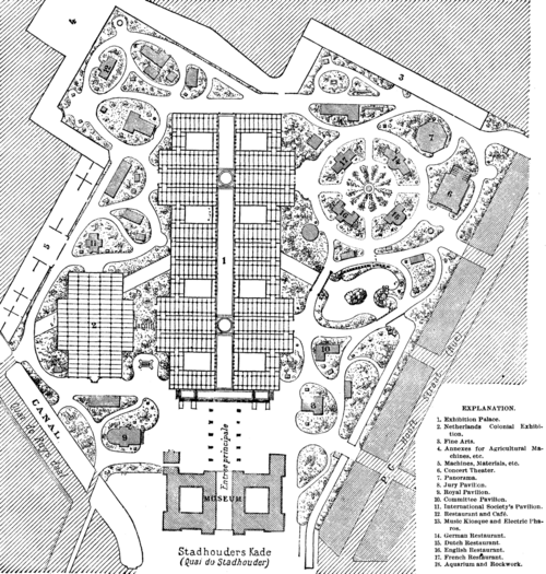 PLAN OF THE DUTCH INTERNATIONAL EXHIBITION.