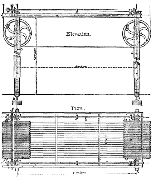 FIG. 4. APPARATUS FOR SAWING STONE INTO SLABS.