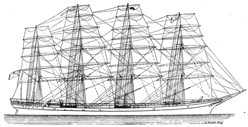 FOURMASTED IRON SHIP FALLS OF KARN.
