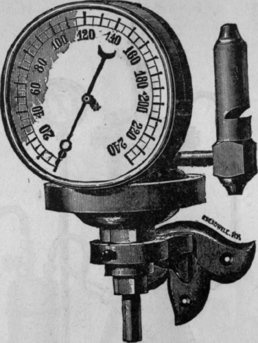 Fig. 189.   Safety Valve, Alarm and Pressure Gauge Combined