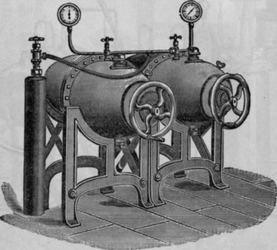 Fig. 210. Liquid Carbonic Acid Cylinder Attached to Stationary Fountains