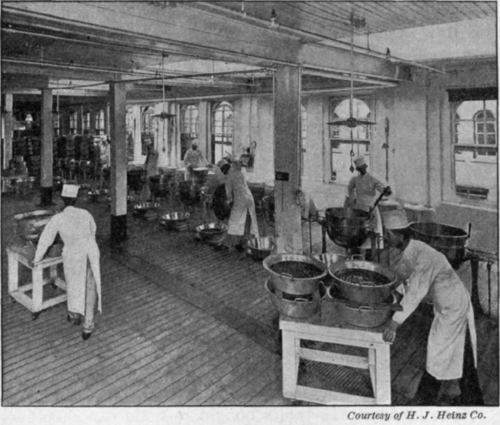 Fig. 32. Preserving kettles in a large factory.