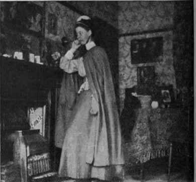 A Greylady in her room at the college