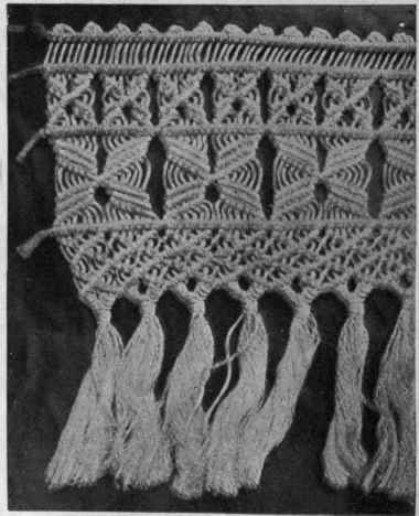 A handsome design for a bracket in macrame work