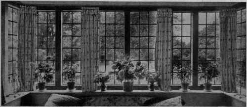 Fig. 1. For a deep bay window, casement blinds alone suffice. The effect of this simplicity is charmingly picturesque