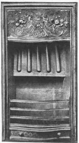 Fig. 3. A modern grate, designed in the Italian Renaissance style by Mr. T. Colcutt design. In the original grates the arms of the owner appeared on