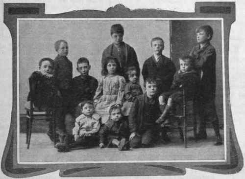 One day's admissions at the Stepney Home. The children come from all parts of the kingdom and from every conceivable kind of misfortune. No destitute child is refused admission From a photograph taken at Dr. Barnardo's Home