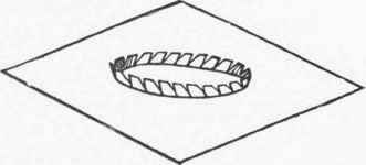 Snip round and turn back to head mark, thus forming a castellated ridge.