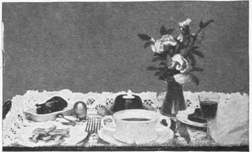 Strong, clear soup, or broth, may be given, also chicken and turkey and should be served on a prettily arranged tray onion, and a little salt, and let them simmer gently for about three hours, carefully removing all scum as it rises.