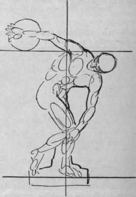 The use of ovals to build up the outline of the figure, a method apt to produce a bumpy effect