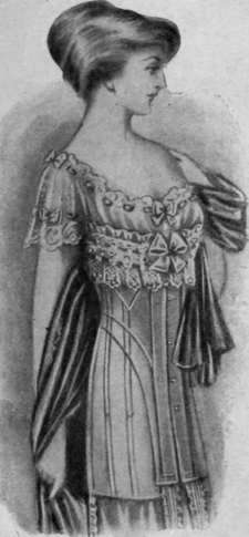A model that is admirably adapted to such fashions in dress as Empire or Directoire. The modern corset is very deep beneath the waist line, but low above it By permission of Madame Dowding