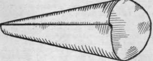 Fig. 2. Paper cornet folded ready for filling. End cut off for pipe.