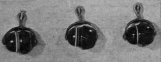 Onyx buttons. This stone was formerly much used for cameos, a use for which its variety of colouring was well adapted