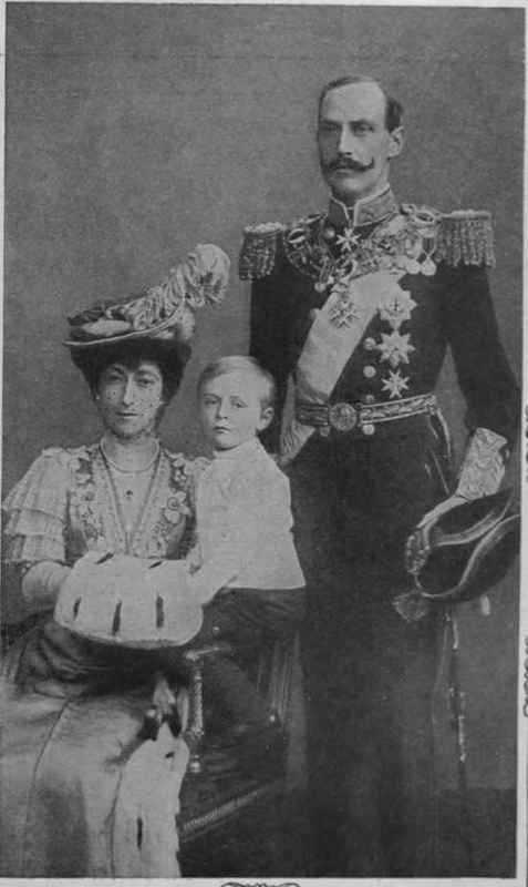 The King and Queen of Norway, with their son. Prince Olaf