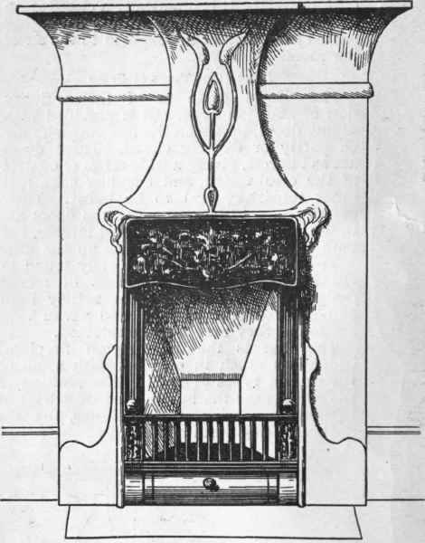 An ordinary canopy grate, in which a metal hood is arranged to slide upwards or swing outwards to regulate the flue opening and thus control combustion