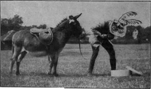 Comic hat race. Each boy must gallop down the course and find the hatbox allotted him, dismount, don the headgear in the box and then ride back to the starting post. If he arrives hatless, he is disqualified