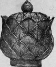 Cream ware pot and cover in the form of an artichoke. The fashion of making domestic ware in the form of either fruit or vegetables was a popular one in the time of Wedgwood