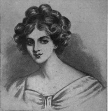 Fig. 2. Miss Sarah Austin, a contemporary of Miss Digby. This picture gives another coiffure of curls worn in early Victorian days