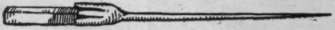 Fig. I. A larding needle threaded with a lardoon by larding very lean meat, poultry, and game, it greatly adds to the flavour and also the nutritive value.