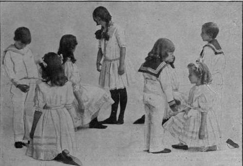 Introduction to the Lancers. The four couples, standing face to face, turn to their partners and bow and curtsey