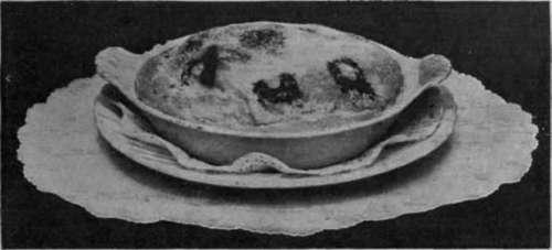 Omelette Soufflee, Baked in a fireproof dish, this variety of omelet is much appreciated. The top should be a light delicate brown colour, and dusted with castor sugar