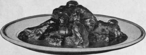 Salmi of hare garnished with glace cherries